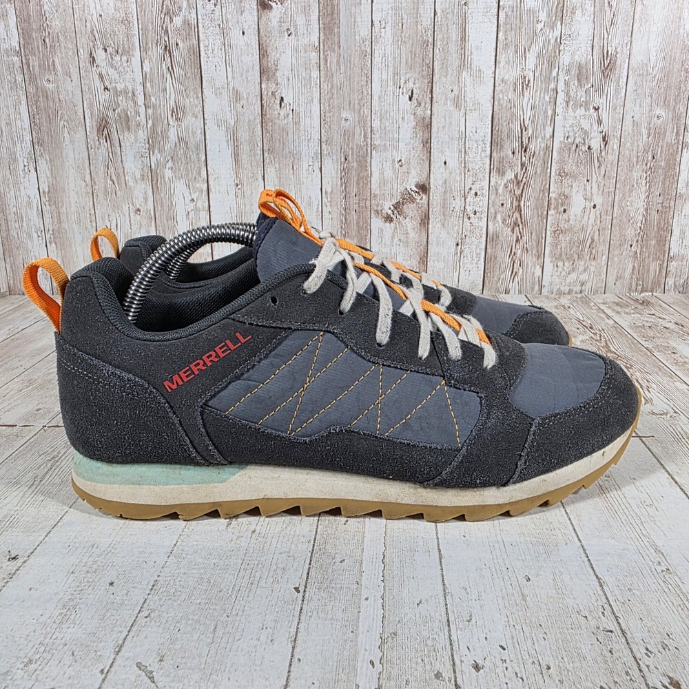 Merrell Alpine Sneaker Mens 9.5 Charcoal Grey Orange Low Top Shoes J16699